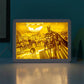 Batman Paper Cut Carved Light Box with Led Light
