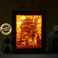 Howl's Moving Castle Anime Paper Cut Carved Light Box with Led Light