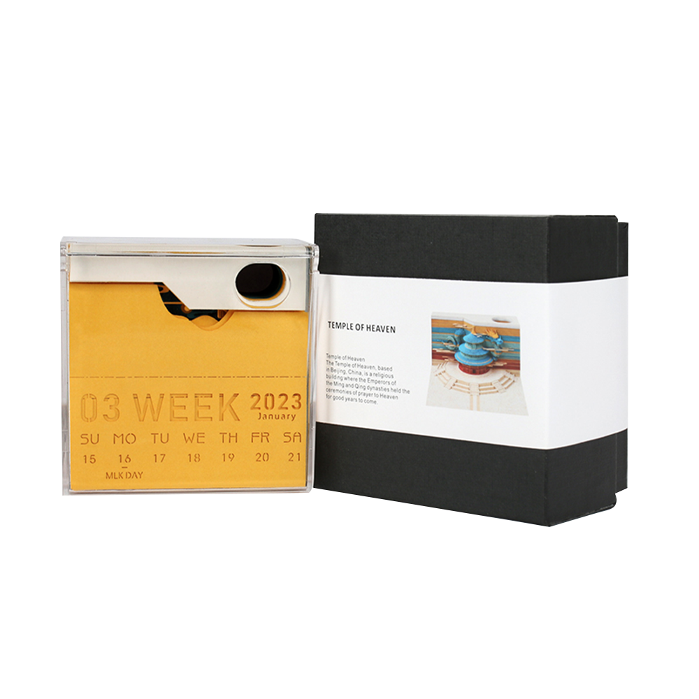 Temple of Heaven Miniature Model Hand Tear off 3D Calendar Memo Pad With Light