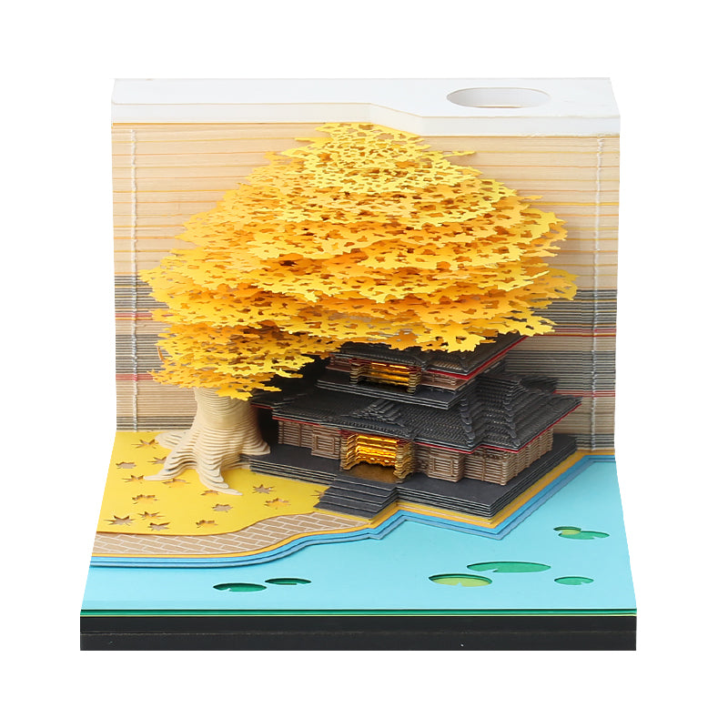 Marriage Tree House Model Hand Tear off 3D Memo Pad With Light