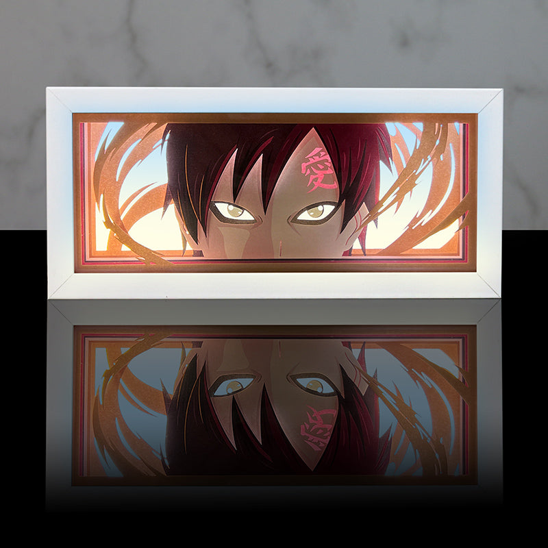Gaara Anime Paper Carved Light Box with Led Light