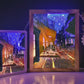Van Gogh Cafe Paper Cut Carved Light Box with Led Light