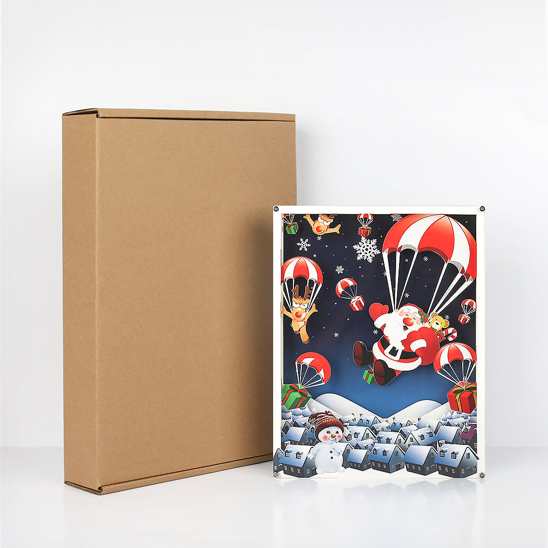 Christmas Style Paper Cut Carved Light Box with Led Light