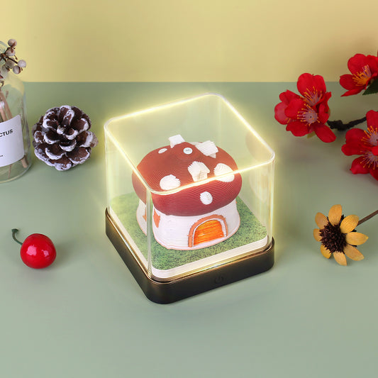 Mushroom Model Hand Tear off 3D Calendar Memo Pad With Light