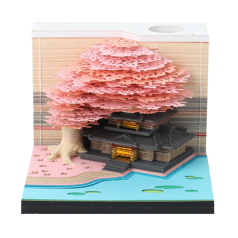 Marriage Tree House Model Hand Tear off 3D Memo Pad With Light