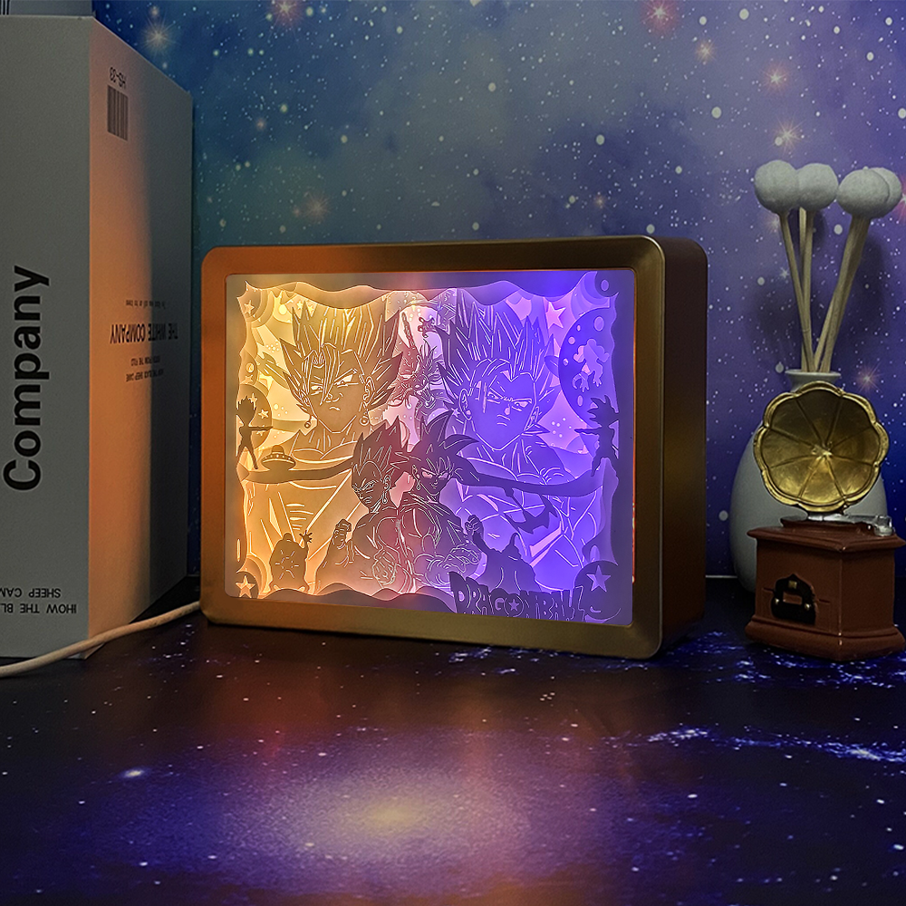 Dragon Ball Anime Paper Cut Carved Light Box with Led Light