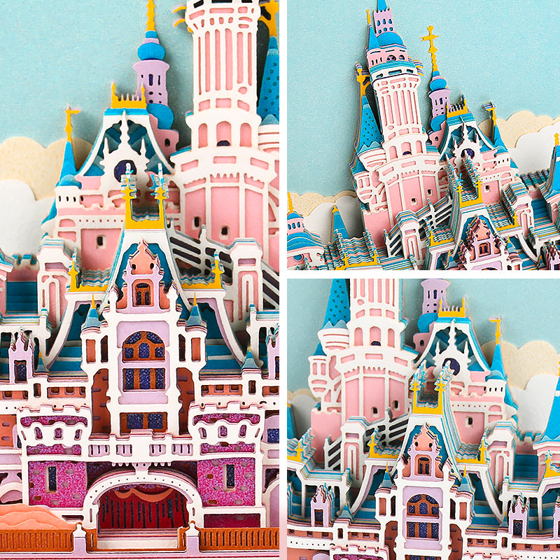 Disney Pink Castle Hand Tear off 3D Memo Pad