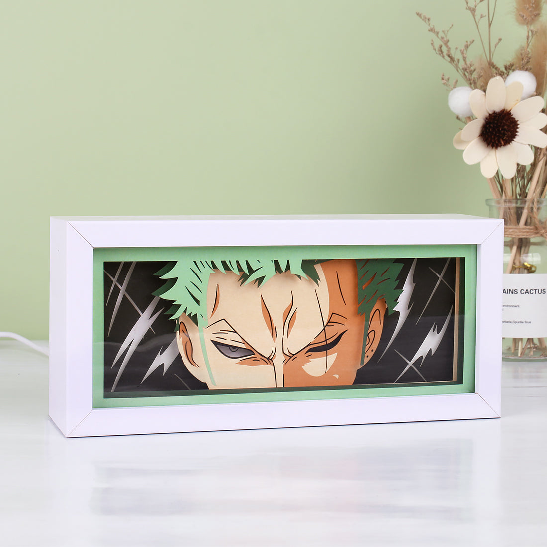 Saiyan Goku Anime Paper Carved Light Box with Led Light