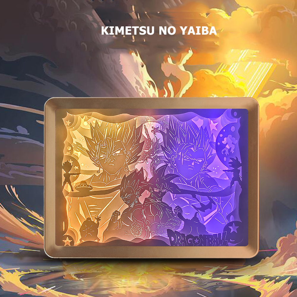 Dragon Ball Anime Paper Cut Carved Light Box with Led Light