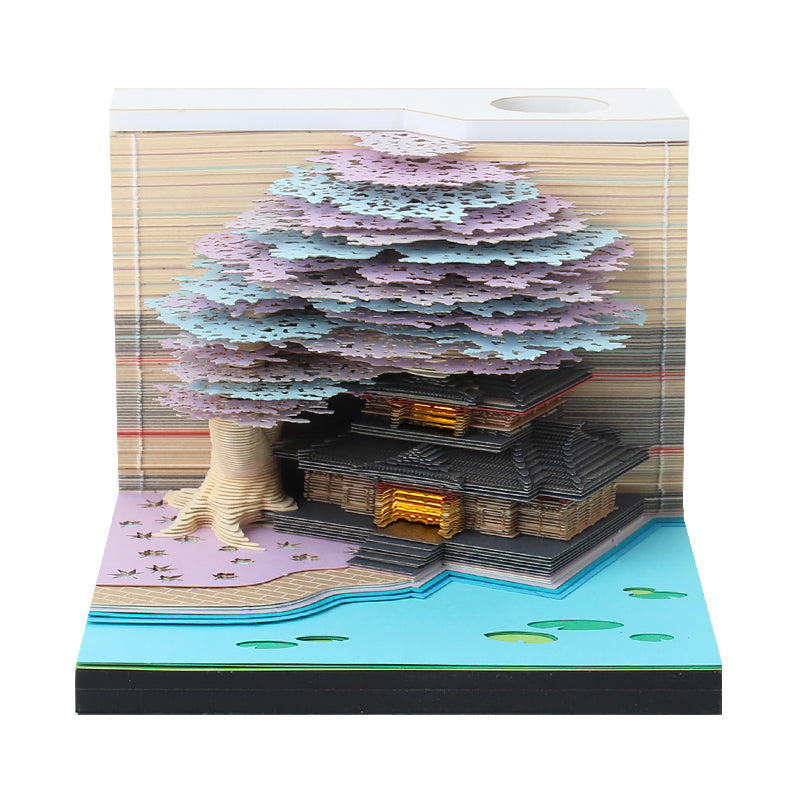 Marriage Tree House Model Hand Tear off 3D Memo Pad With Light