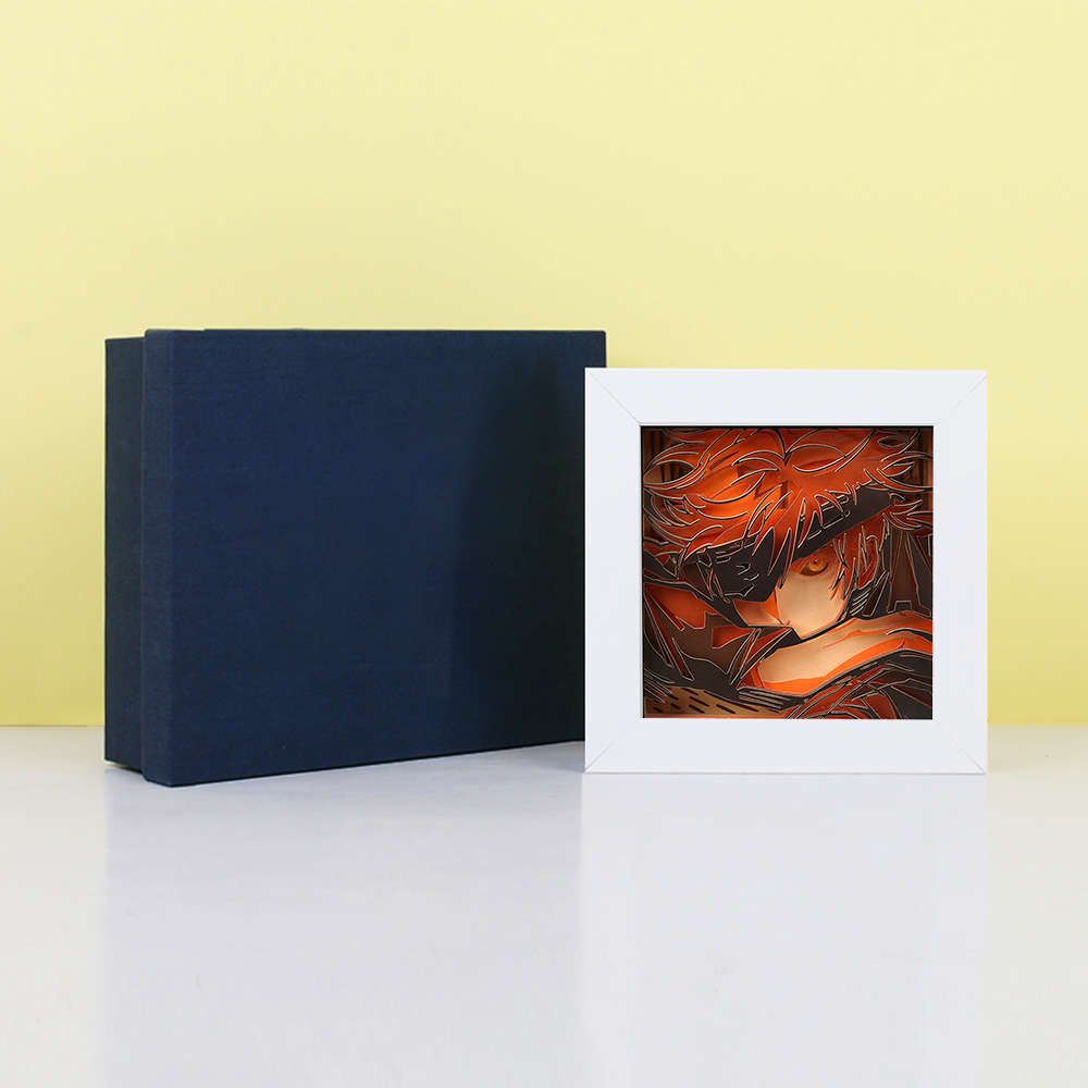 Gojo Satoru Anime Paper Cut Carved Light Box with Led Light