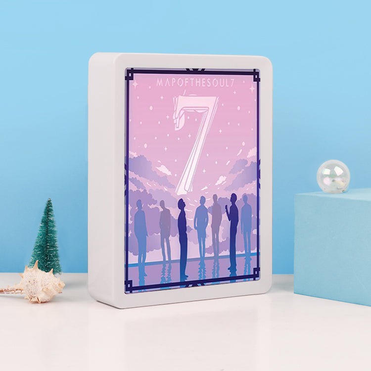 Korean Boys' Team BTS Paper Cut Light Box with Led Light