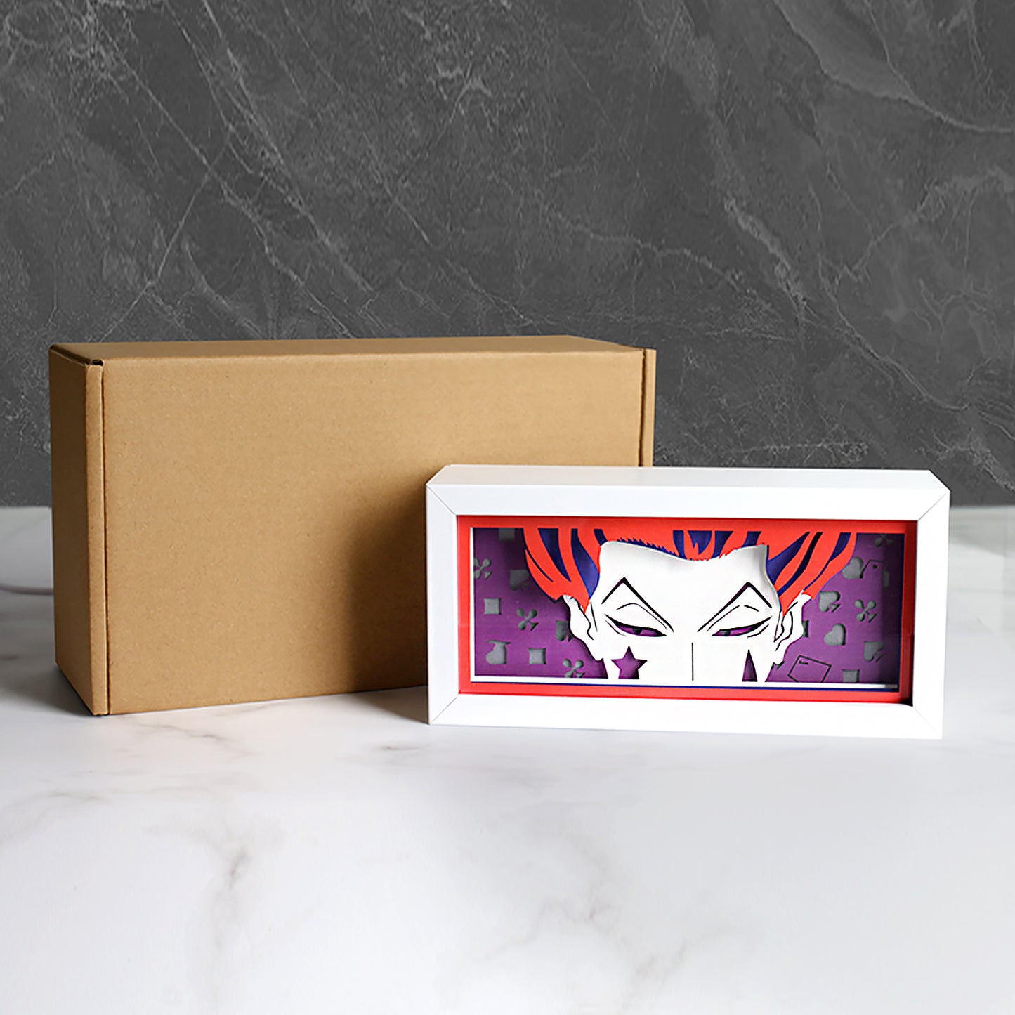 Hisoka Anime Paper Carved Light Box with Led Light