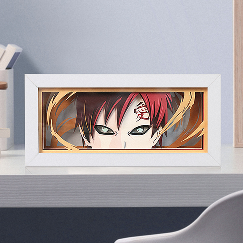 Gaara Anime Paper Carved Light Box with Led Light