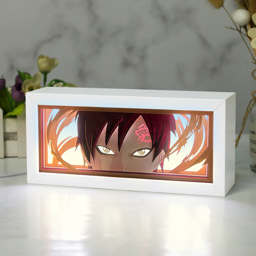 Gaara Anime Paper Carved Light Box with Led Light