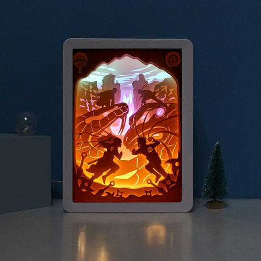 Famous Popular Anime Paper Cut Carved Light Box with Led Light