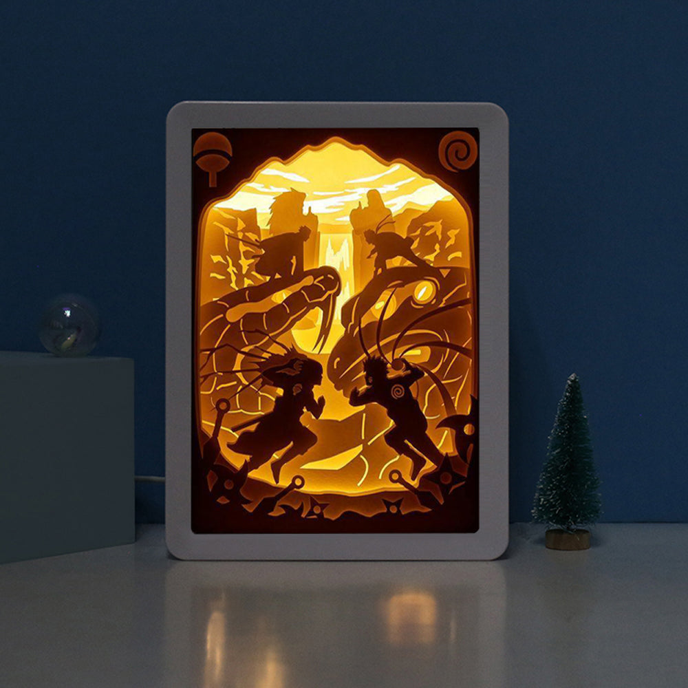 Famous Popular Anime Paper Cut Carved Light Box with Led Light