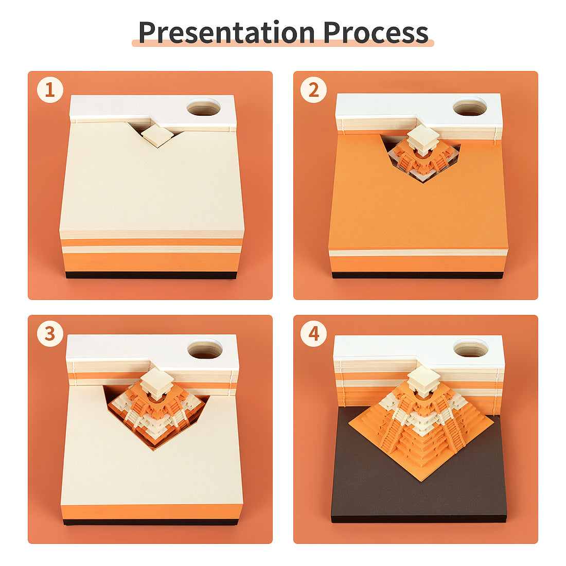 Pyramid Model Hand Tear off 3D Memo Pad