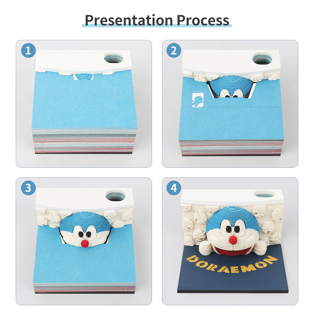 Doraemon Hand Tear off 3D Memo Pad With Light
