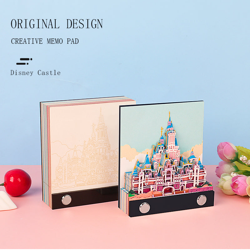 Disney Pink Castle Hand Tear off 3D Memo Pad